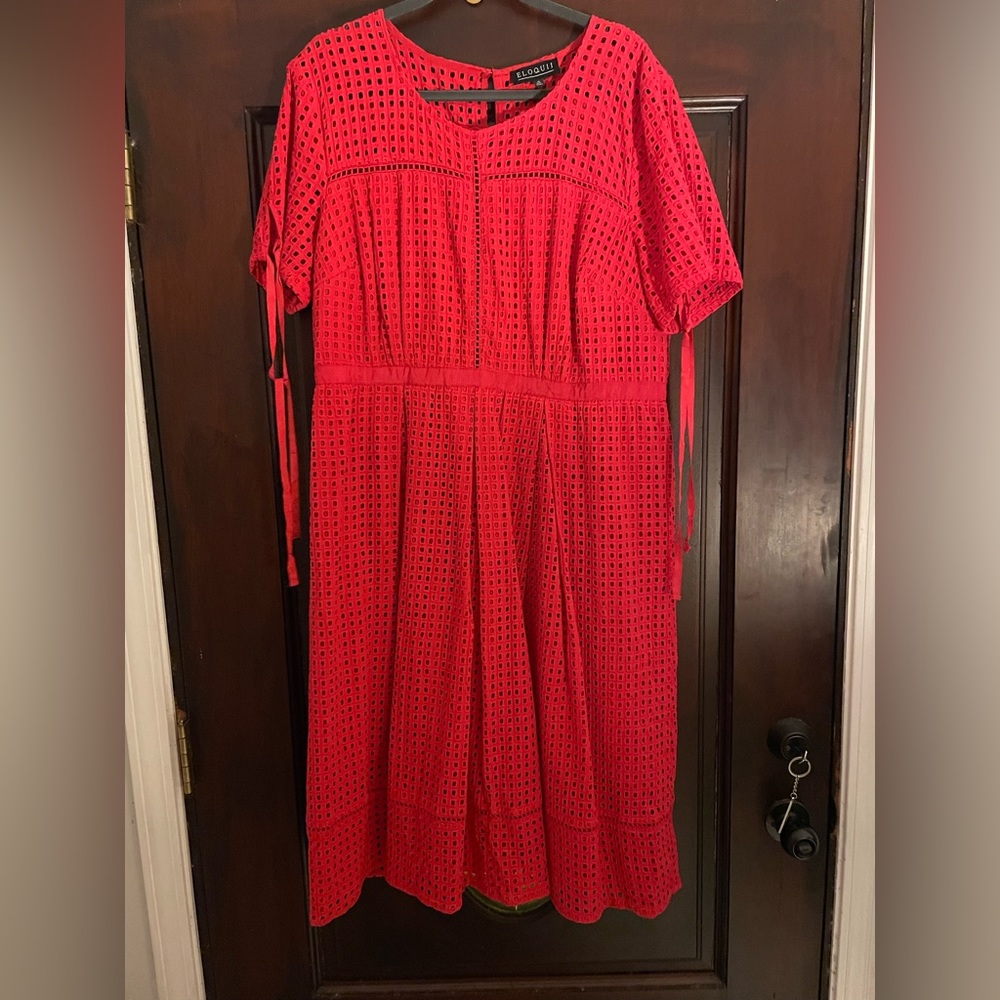 NWOT Raspberry Eyelet Eloquii Dress